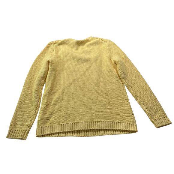 Talbots Butter Yellow Cable Knit Pullover Sweater Sz M Preppy Soft - Picture 5 of 8